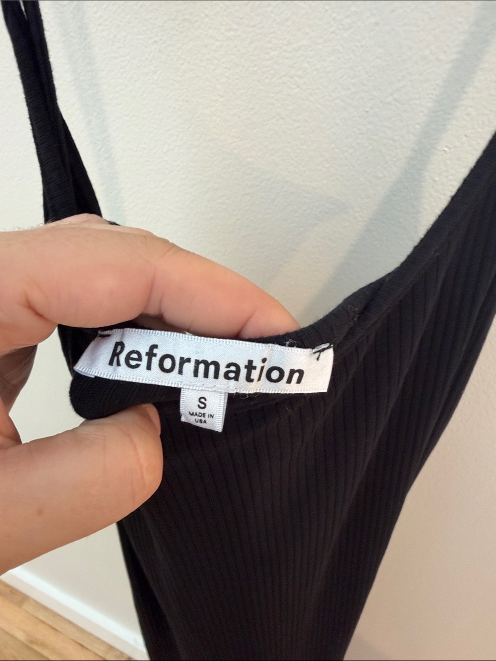 Reformation Classic Black Maxi Slip Dress with Spaghetti Straps - Picture 3 of 4